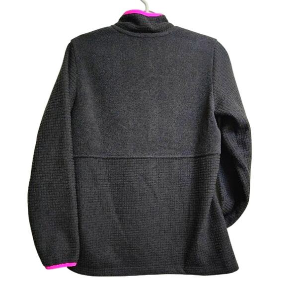 Land's End Women's Fleece Jacket Small‎ (4-6) Black with Pink Trim - Picture 5 of 8